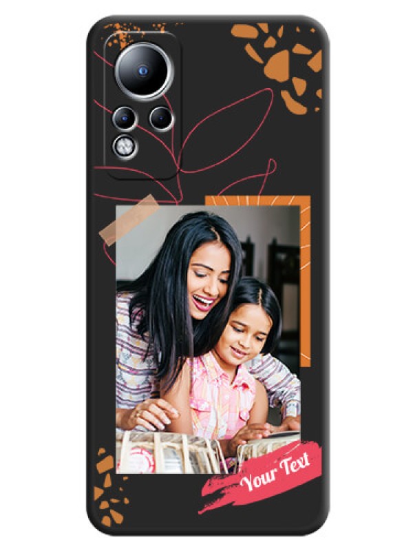Custom Orange Photo Frame on Space Black Custom Soft Matte Phone Back Cover - Infinix Note 11