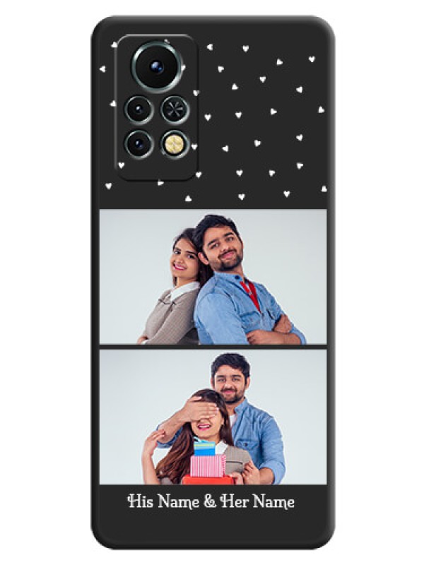 Custom Miniature Love Symbols with Name on Space Black Custom Soft Matte Back Cover - Infinix Note 11s