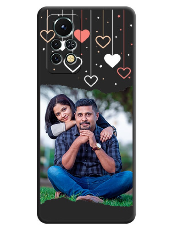 Custom Love Hangings with Splash Wave Picture on Space Black Custom Soft Matte Phone Back Cover - Infinix Note 11s