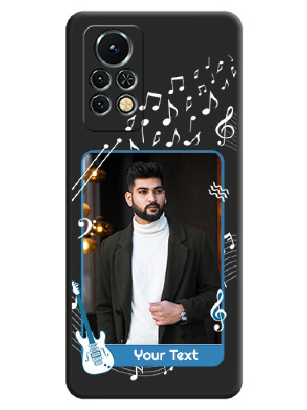 Custom Musical Theme Design with Text on Photo on Space Black Soft Matte Mobile Case - Infinix Note 11s