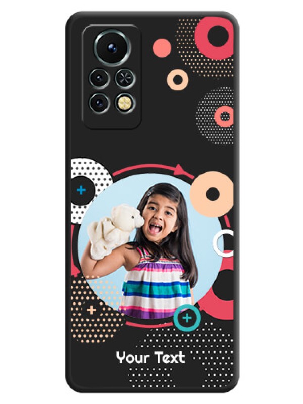 Custom Multicoloured Round Image on Personalised Space Black Soft Matte Cases - Infinix Note 11s