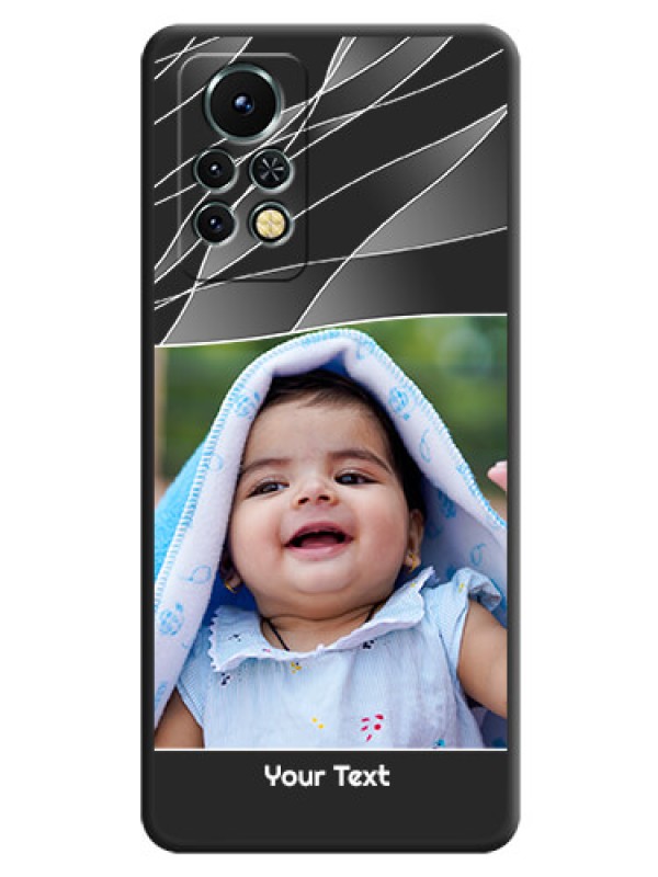 Custom Mixed Wave Lines on Photo on Space Black Soft Matte Mobile Cover - Infinix Note 11s