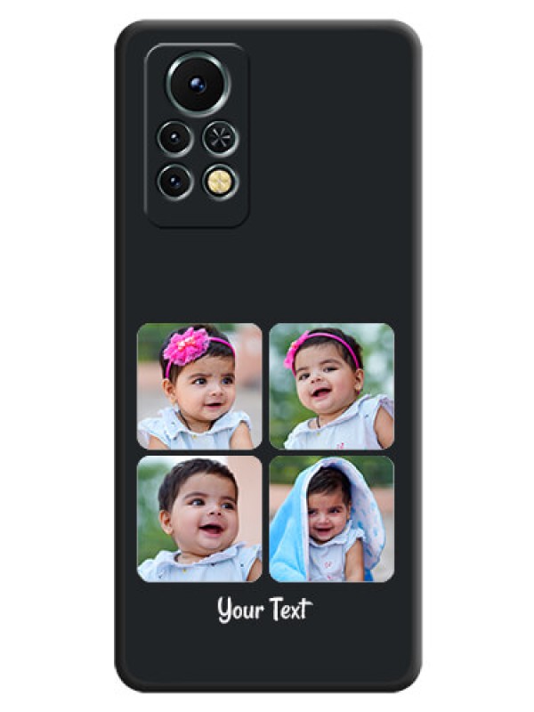 Custom Floral Art with 6 Image Holder on Photo on Space Black Soft Matte Mobile Case - Infinix Note 11s