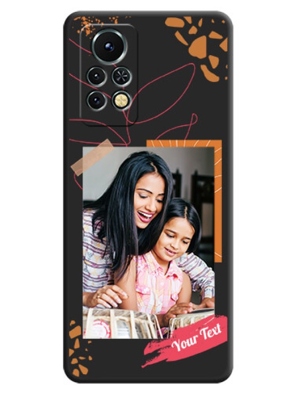 Custom Orange Photo Frame on Space Black Custom Soft Matte Phone Back Cover - Infinix Note 11s