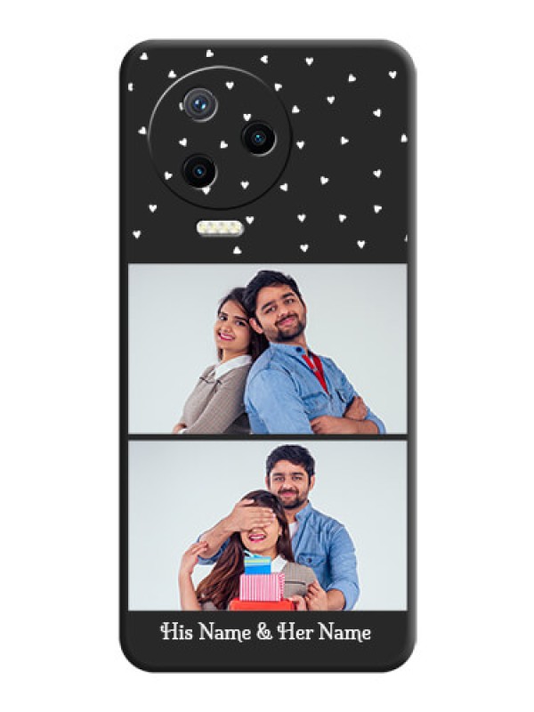 Custom Miniature Love Symbols with Name on Space Black Custom Soft Matte Back Cover - Infinix Note 12 Pro
