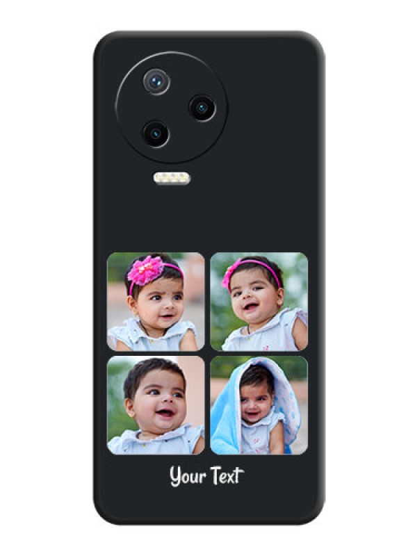 Custom Floral Art with 6 Image Holder - Photo on Space Black Soft Matte Mobile Case - Infinix Note 12 Pro