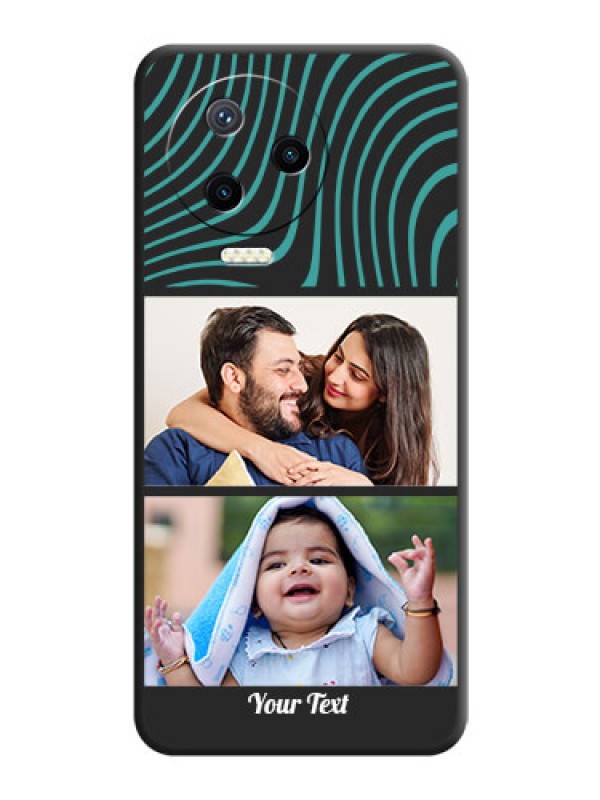 Custom Wave Pattern with 2 Image Holder on Space Black Personalized Soft Matte Phone Covers - Infinix Note 12 Pro