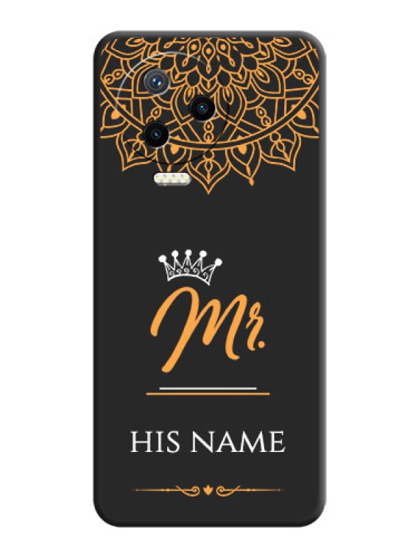 Custom Mr Name with Floral Design on Personalised Space Black Soft Matte Cases - Infinix Note 12 Pro