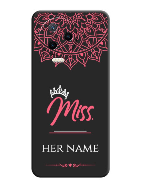 Custom Mrs Name with Floral Design on Space Black Personalized Soft Matte Phone Covers - Infinix Note 12 Pro
