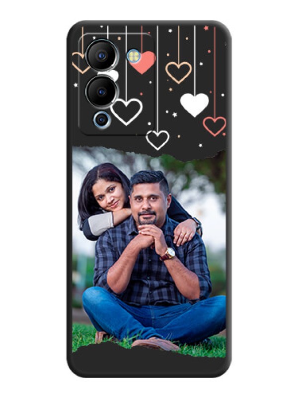Custom Love Hangings with Splash Wave Picture on Space Black Custom Soft Matte Phone Back Cover - Infinix Note 12 Turbo