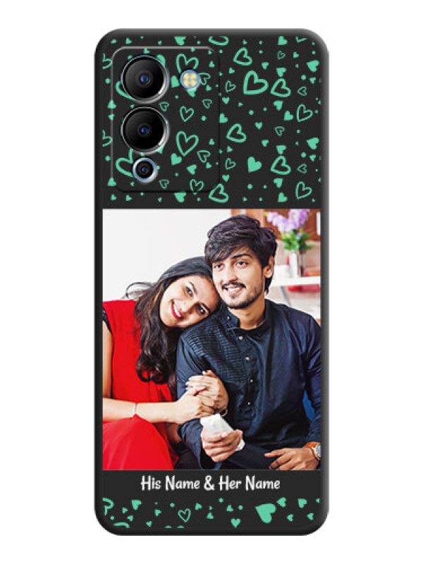 Custom Sea Green Indefinite Love Pattern on Photo on Space Black Soft Matte Mobile Cover - Infinix Note 12 Turbo