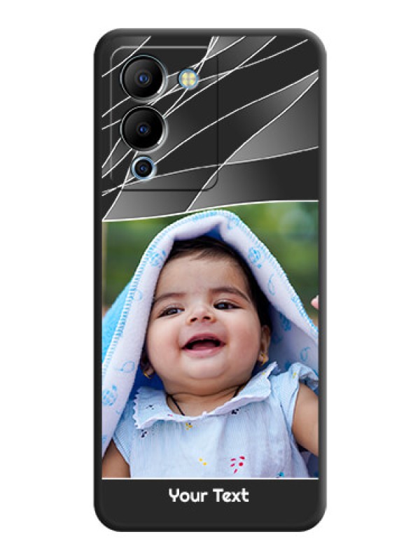 Custom Mixed Wave Lines on Photo on Space Black Soft Matte Mobile Cover - Infinix Note 12 Turbo