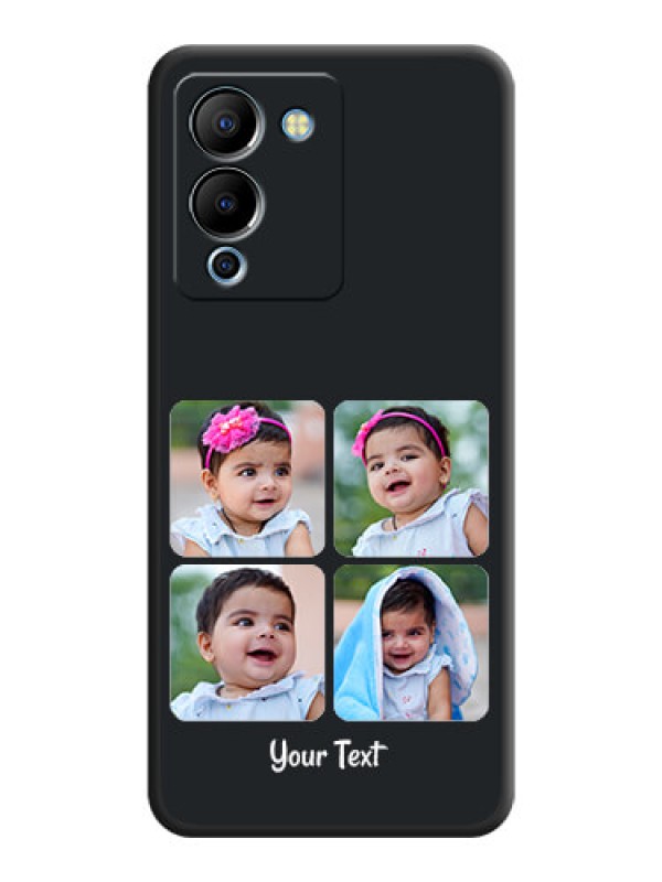 Custom Floral Art with 6 Image Holder on Photo on Space Black Soft Matte Mobile Case - Infinix Note 12 Turbo