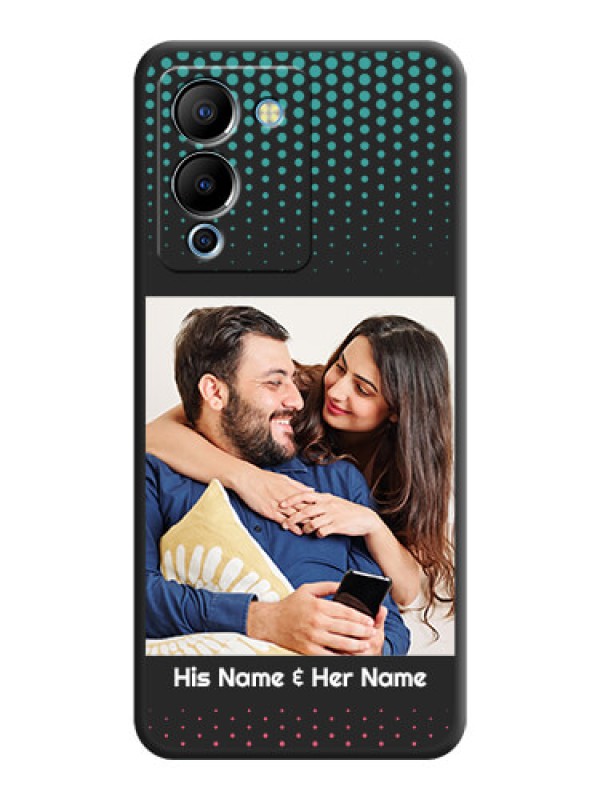 Custom Faded Dots with Grunge Photo Frame and Text on Space Black Custom Soft Matte Phone Cases - Infinix Note 12 Turbo