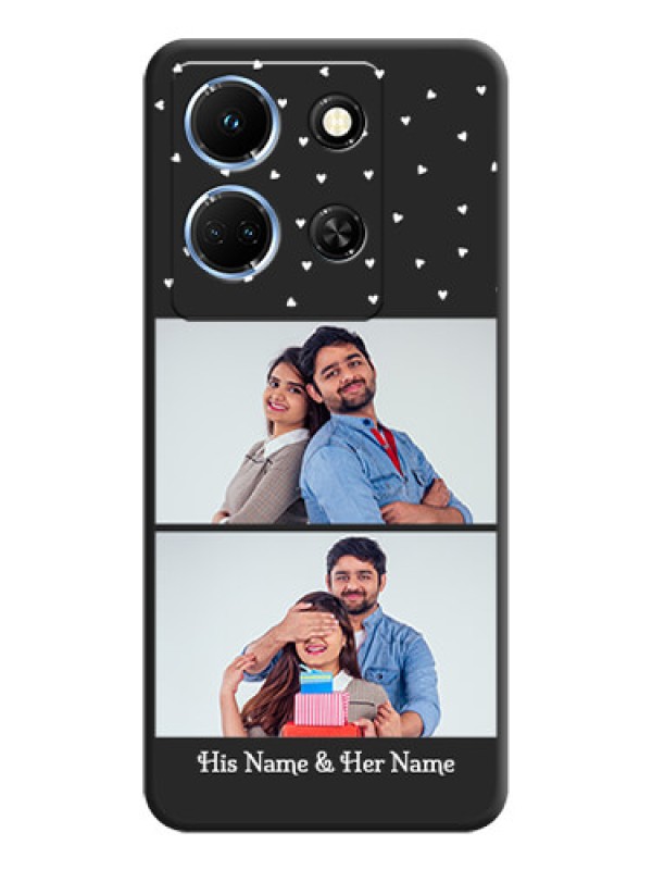 Custom Miniature Love Symbols with Name on Space Black Custom Soft Matte Back Cover - Infinix Note 30 5G