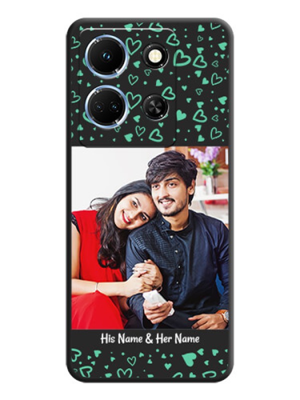 Custom Sea Green Indefinite Love Pattern - Photo on Space Black Soft Matte Mobile Cover - Infinix Note 30 5G