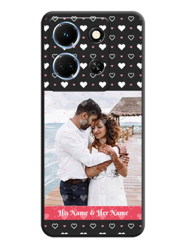 Custom White Color Love Symbols with Text Design - Photo on Space Black Soft Matte Phone Cover - Infinix Note 30 5G