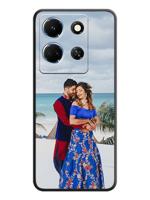 Custom Full Single Pic Upload On Space Black Personalized Soft Matte Phone Covers - Infinix Note 30 5G