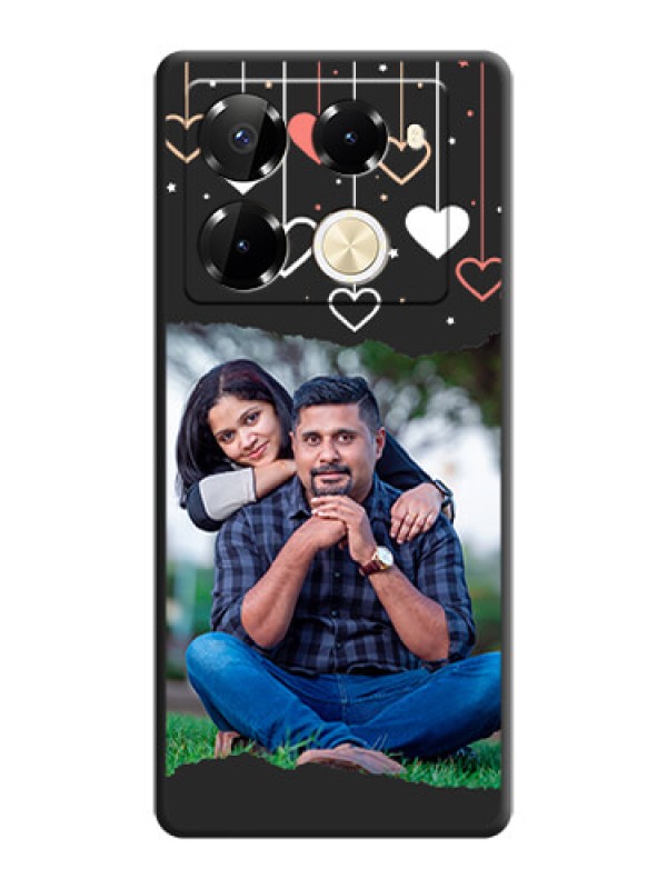 Custom Love Hangings with Splash Wave Picture On Space Black Custom Soft Matte Mobile Back Cover - Infinix Note 40 Pro 5G