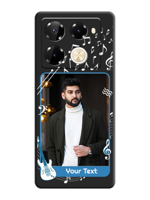 Custom Musical Theme Design with Text on Photo On Space Black Custom Soft Matte Mobile Back Cover - Infinix Note 40 Pro 5G