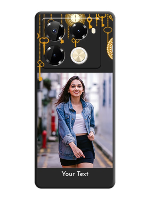 Custom Decorative Design with Text On Space Black Custom Soft Matte Mobile Back Cover - Infinix Note 40 Pro 5G