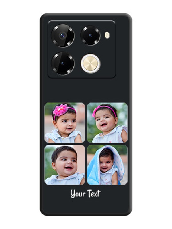 Custom Floral Art with 6 Image Holder on Photo On Space Black Custom Soft Matte Mobile Back Cover - Infinix Note 40 Pro 5G