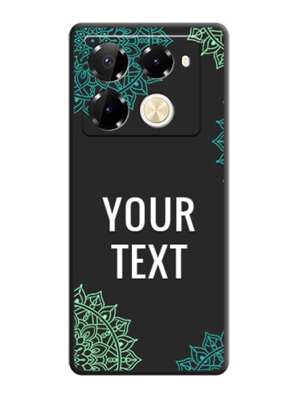 Custom Your Name with Floral Design On Space Black Custom Soft Matte Mobile Back Cover - Infinix Note 40 Pro 5G