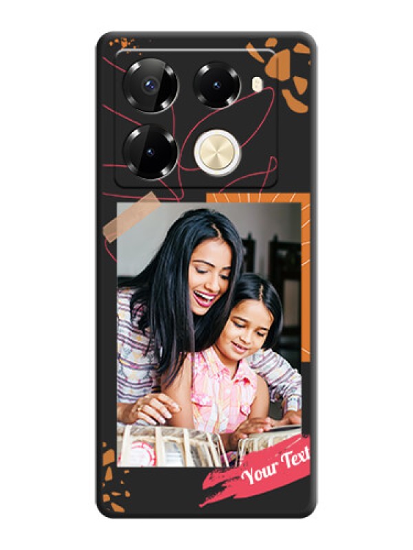 Custom Orange Photo Frame On Space Black Custom Soft Matte Mobile Back Cover - Infinix Note 40 Pro 5G