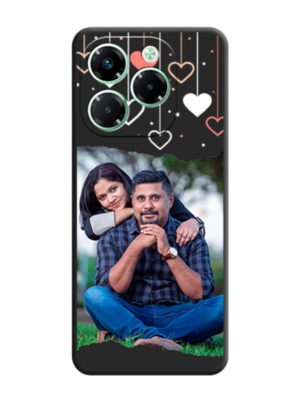 Custom Love Hangings with Splash Wave Picture On Space Black Custom Soft Matte Mobile Back Cover - Infinix Note 40X 5G