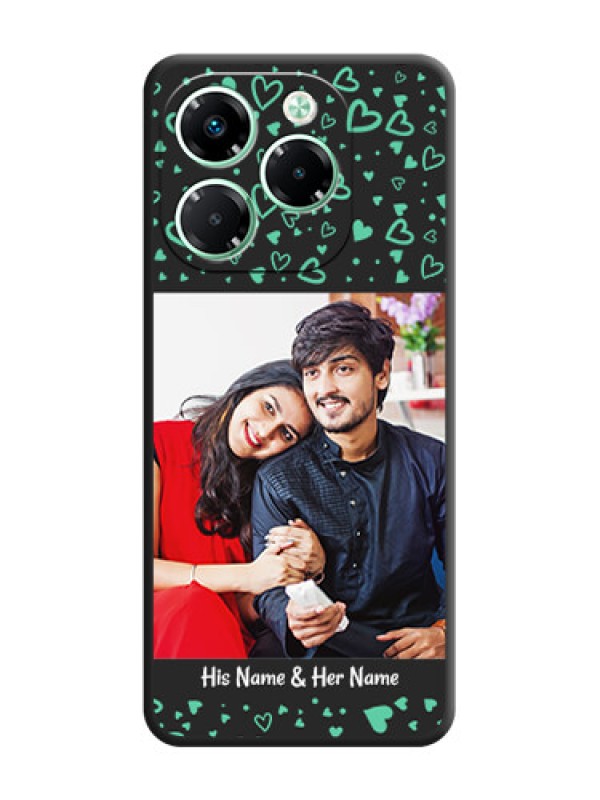 Custom Sea Green Indefinite Love Pattern on Photo On Space Black Custom Soft Matte Mobile Back Cover - Infinix Note 40X 5G