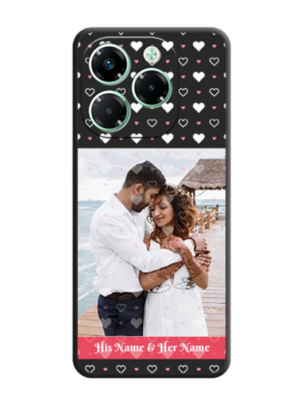 Custom White Color Love Symbols with Text Design on Photo On Space Black Custom Soft Matte Mobile Back Cover - Infinix Note 40X 5G