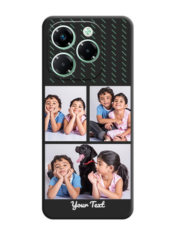 Custom Cross Dotted Pattern with 2 Image Holder On Space Black Custom Soft Matte Mobile Back Cover - Infinix Note 40X 5G