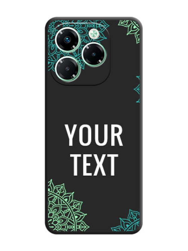 Custom Your Name with Floral Design On Space Black Custom Soft Matte Mobile Back Cover - Infinix Note 40X 5G