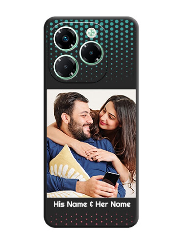 Custom Faded Dots with Grunge Photo Frame and Text On Space Black Custom Soft Matte Mobile Back Cover - Infinix Note 40X 5G