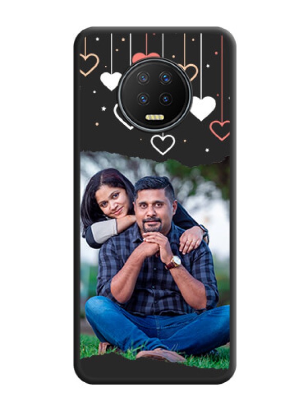 Custom Love Hangings with Splash Wave Picture on Space Black Custom Soft Matte Phone Back Cover - Infinix Note 7