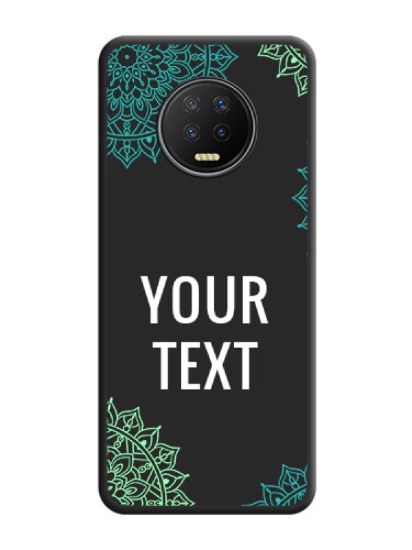 Custom Your Name with Floral Design on Space Black Custom Soft Matte Back Cover - Infinix Note 7