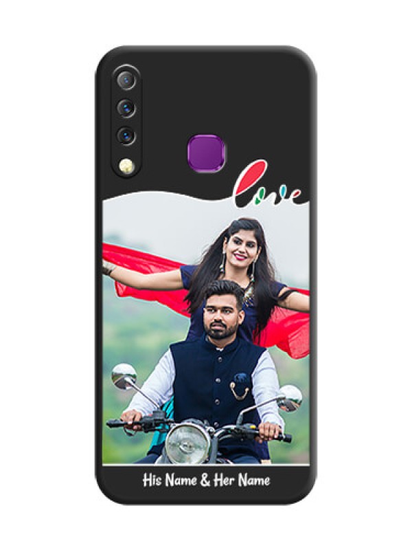 Custom Fall in Love Pattern with Picture on Photo On Space Black Custom Soft Matte Mobile Back Cover - Infinix S4