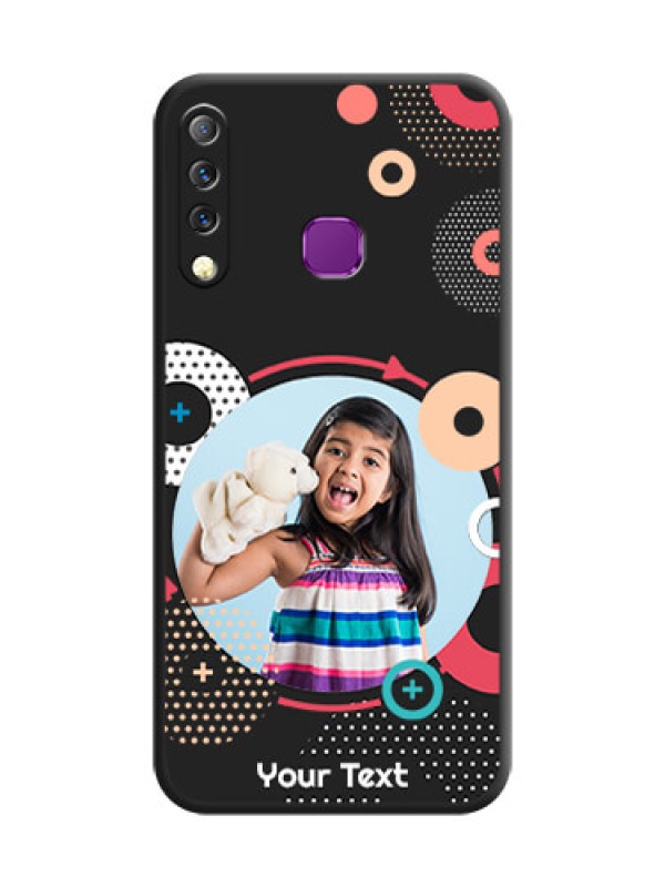 Custom Multicoloured Round Image On Space Black Custom Soft Matte Mobile Back Cover - Infinix S4