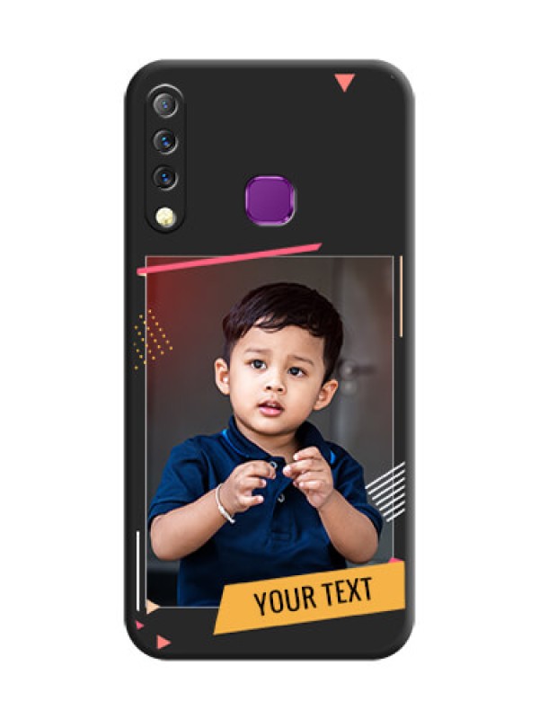 Custom Photo Frame with Triangle Small Dots on Photo On Space Black Custom Soft Matte Mobile Back Cover - Infinix S4