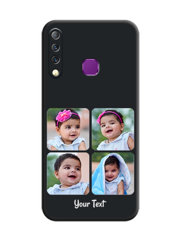 Custom Floral Art with 6 Image Holder on Photo On Space Black Custom Soft Matte Mobile Back Cover - Infinix S4