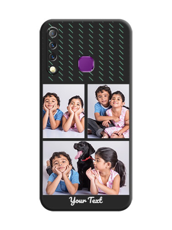 Custom Cross Dotted Pattern with 2 Image Holder On Space Black Custom Soft Matte Mobile Back Cover - Infinix S4