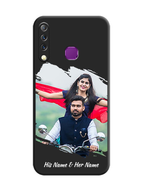 Custom Grunge Brush Strokes on Photo On Space Black Custom Soft Matte Mobile Back Cover - Infinix S4