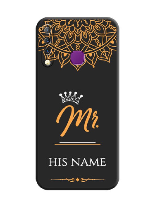 Custom Mr Name with Floral Design On Space Black Custom Soft Matte Mobile Back Cover - Infinix S4