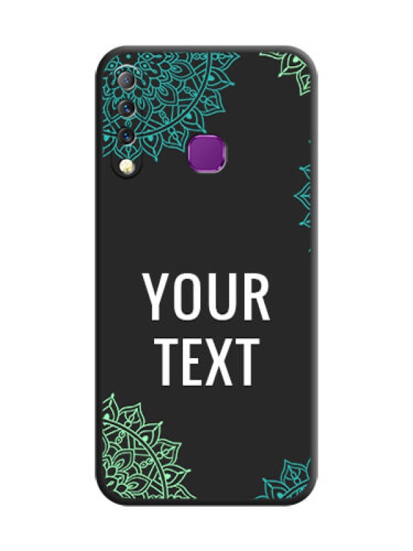 Custom Your Name with Floral Design On Space Black Custom Soft Matte Mobile Back Cover - Infinix S4