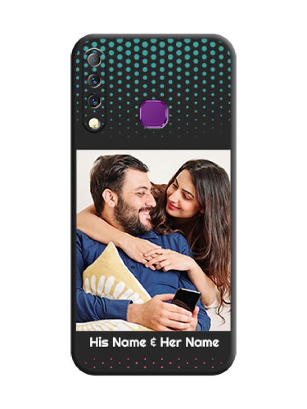 Custom Faded Dots with Grunge Photo Frame and Text On Space Black Custom Soft Matte Mobile Back Cover - Infinix S4