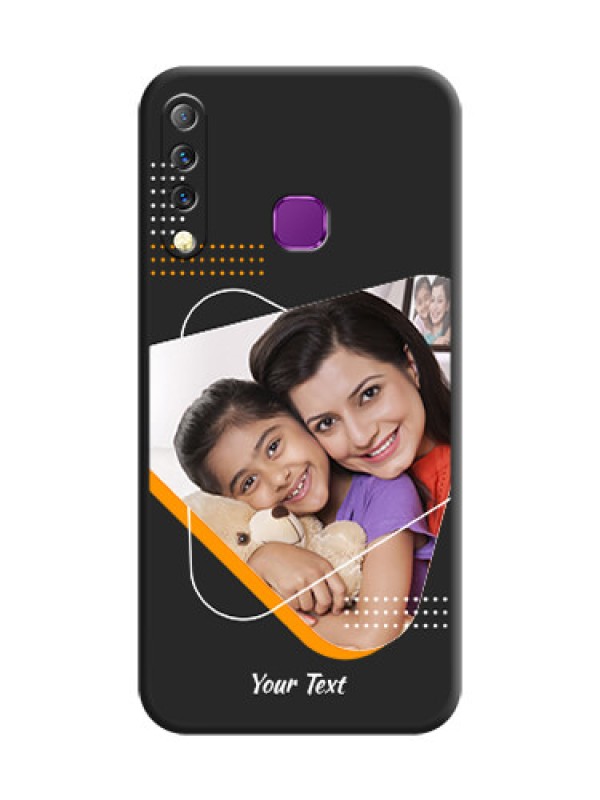 Custom Yellow Triangle on Photo On Space Black Custom Soft Matte Mobile Back Cover - Infinix S4