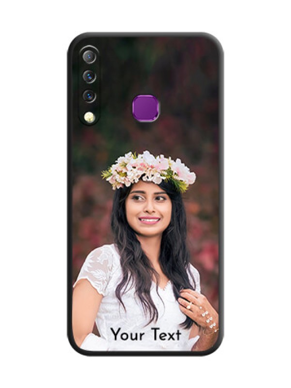 Custom Full Single Pic Upload With Text On Space Black Custom Soft Matte Mobile Back Cover - Infinix S4