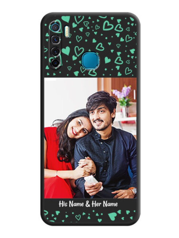 Custom Sea Green Indefinite Love Pattern on Photo on Space Black Soft Matte Mobile Cover - Infinix S5 Lite