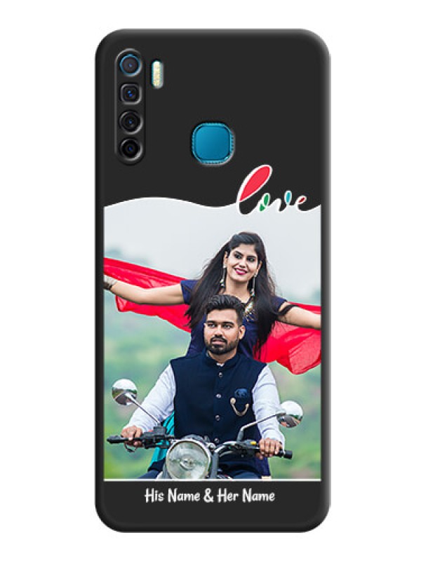 Custom Fall in Love Pattern with Picture on Photo on Space Black Soft Matte Mobile Case - Infinix S5 Lite