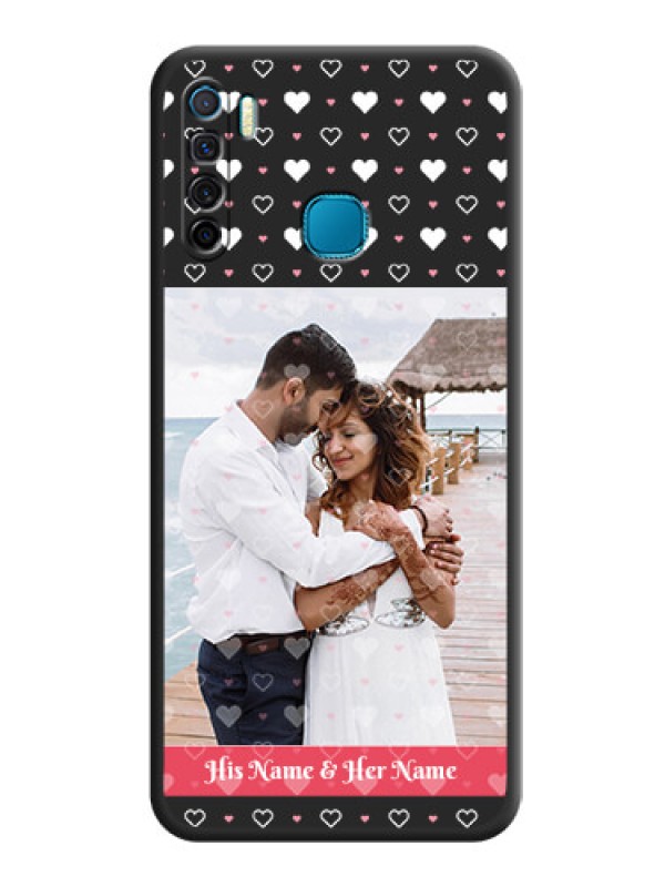 Custom White Color Love Symbols with Text Design on Photo on Space Black Soft Matte Phone Cover - Infinix S5 Lite